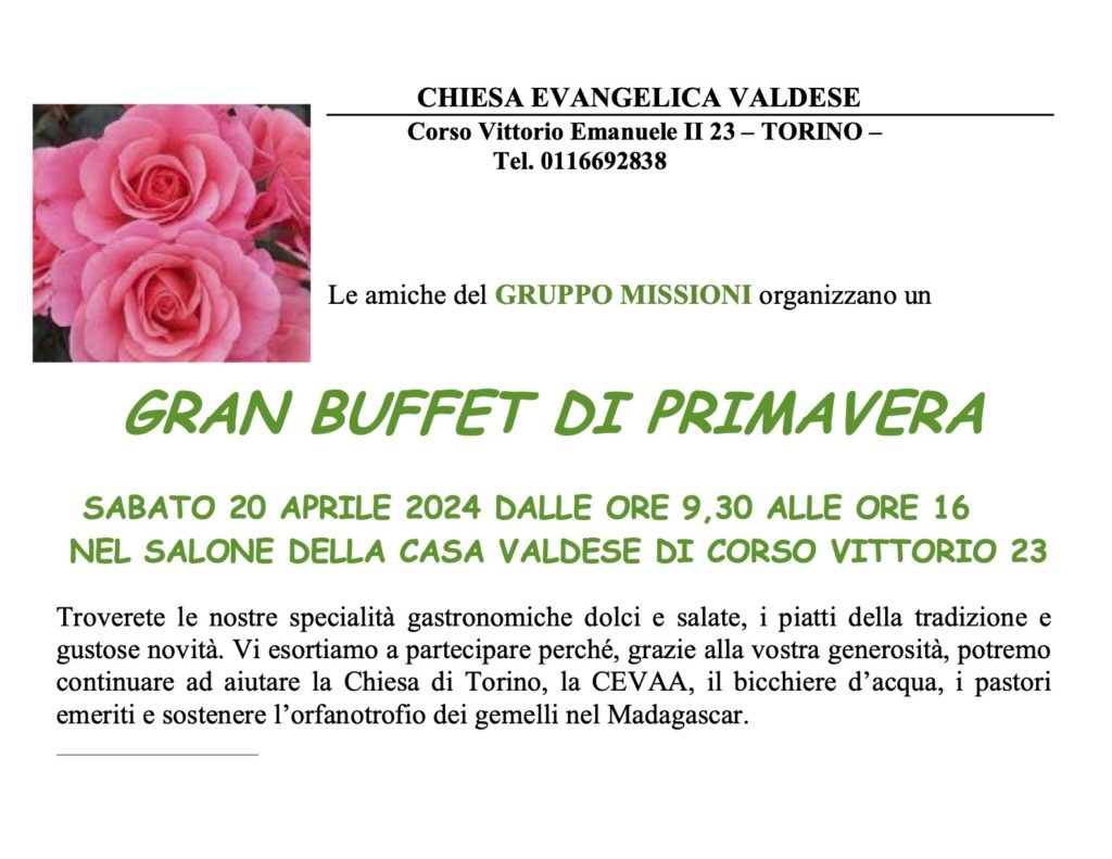 Bazar Gran buffet di Primavera - Torino Valdese